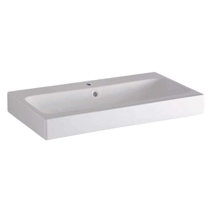 Geberit iCon - Umyvadlo 75x49 cm, otvor pro baterii, s přepadem, s KeraTect, bílá 124575600