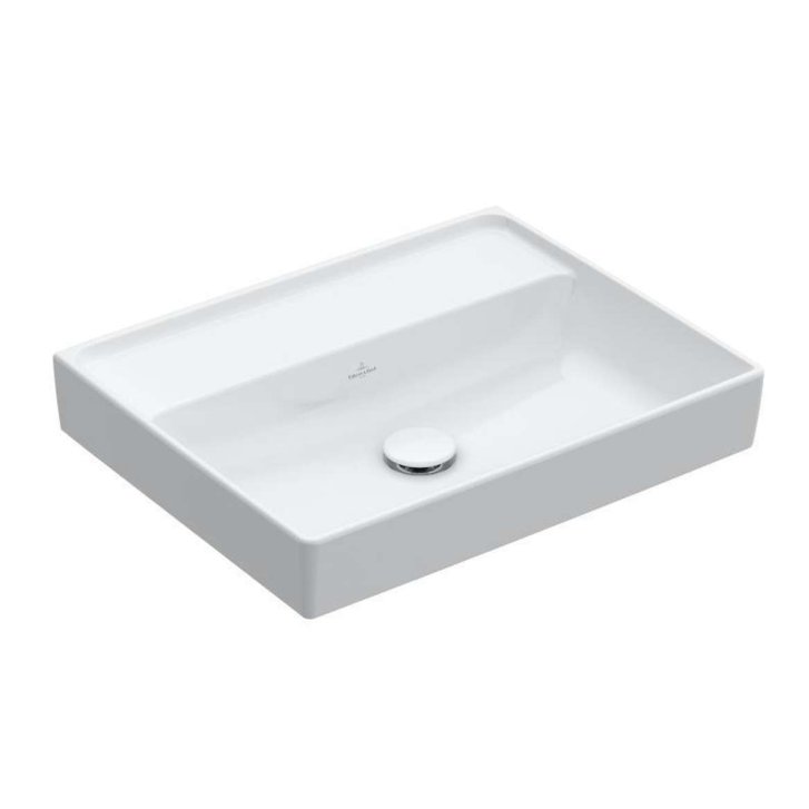 Villeroy & Boch Collaro - Umyvadlo nábytkové 60x47 cm, bez přepadu, bez otvoru pro baterii, CeramicPlus, Stone White 4A3363RW