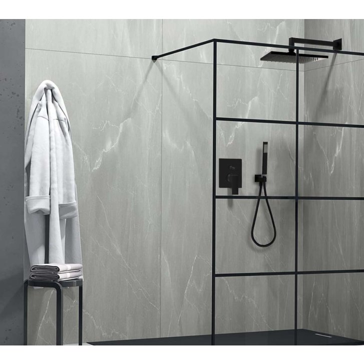 Paffoni Ringo West - Sprchové rameno SQUARE, délka 40 cm, matná černá ZSOF063NO