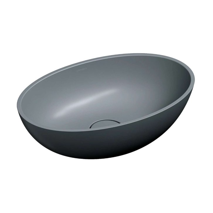 OMNIRES Shell M+ - Umyvadlo na desku 50x32 cm, bez přepadu, bez otvoru pro baterii, matná šedá SHELL500UNAG