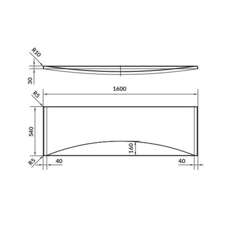 Cersanit - Čelní panel pro vany, 160 cm, bílá S401-045