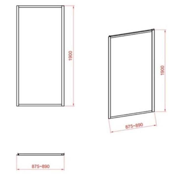 Cersanit Zip - Sprchová stěna 89 cm, chrom/čiré sklo S154-008
