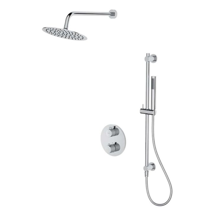 Cersanit Zen - Sprchový set s termostatem pod omítku, s tělesem, průměr 25 cm, chrom S952-032