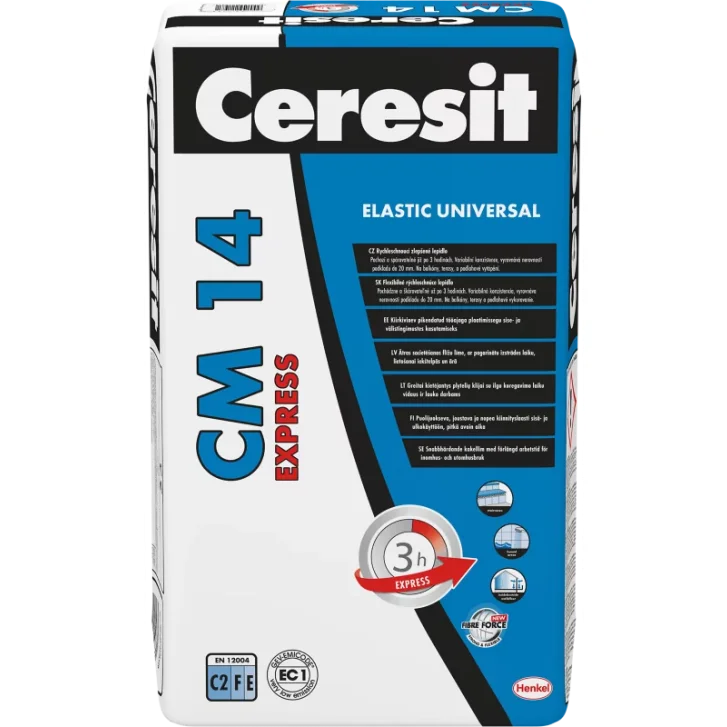 Lepidlo CERESIT CM 14 EXPRESS - Rychlé lepidlo na velké formáty 25kg, KS.81181