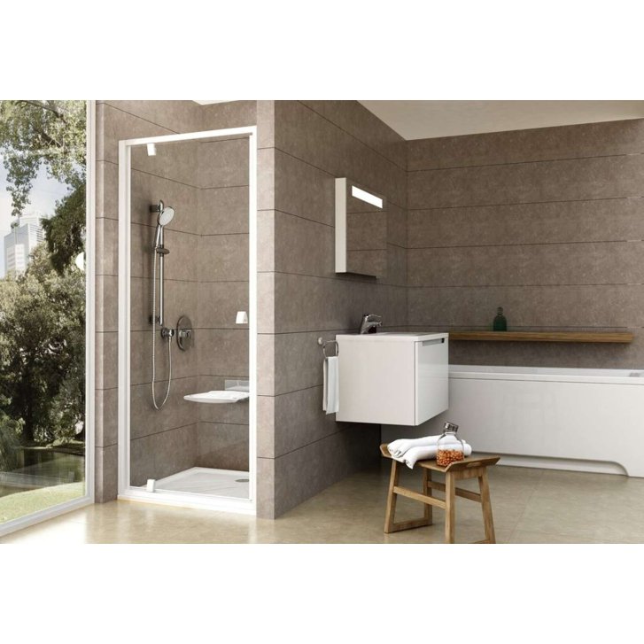 Ravak Pivot - Sprchové dveře pivotové, 90 cm, bílá/čiré sklo 03G70101Z1