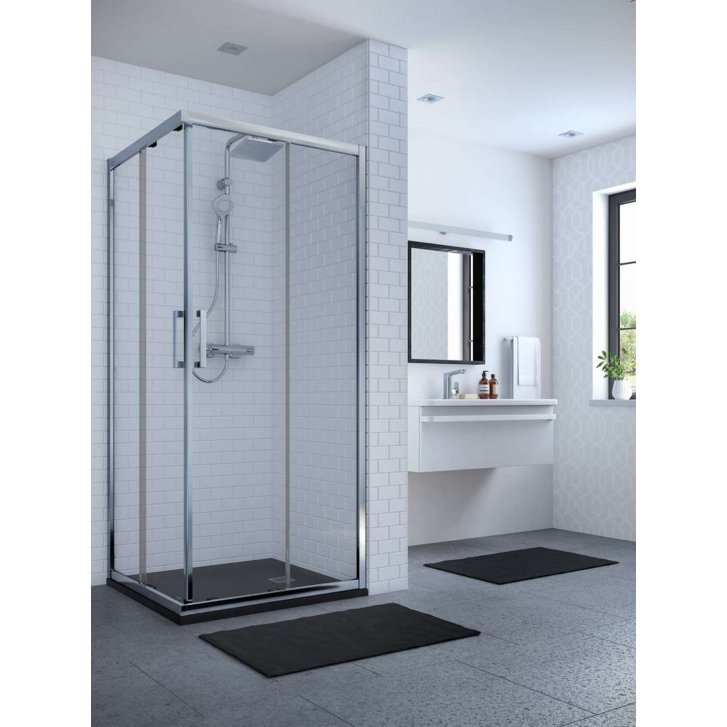 Ideal Standard Connect 2 - Posuvné sprchové dveře, dvoudílné, 140 cm, silver bright/čiré sklo K9265EO