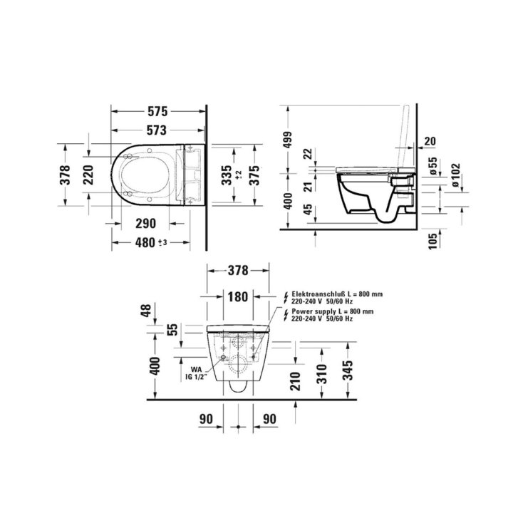 Duravit SensoWash Strack - Elektronický bidet SensoWash Strack s keramikou, Rimless, SoftClose, DuraShield, bílá 650002012004300