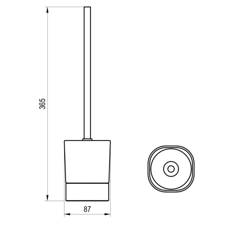 Ravak Chrome - WC štětka na postavení, sklo/matná černá X07P1385