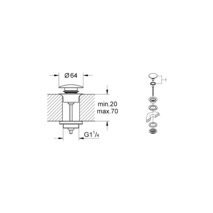 Grohe - Odpadová souprava, Satin Steel 65807MS0