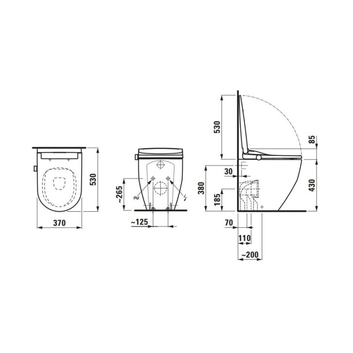 Laufen Cleanet Pro - Stojící elektronický bidet s keramikou, vario odpad, Rimless, SoftClose, bílá H603890000S002