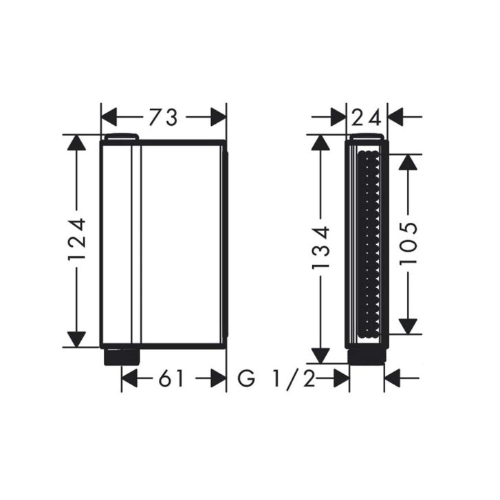 Axor One - Sprchová hlavice, 2 proudy, kartáčovaný černý chrom 45720340