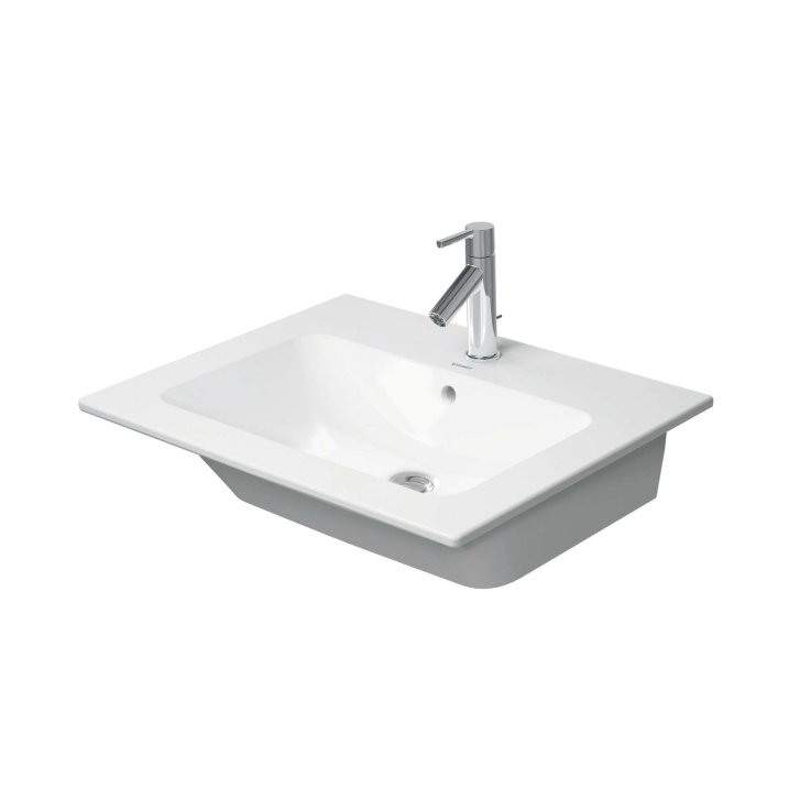 Duravit ME by Starck - Umyvadlo 63x49 cm, s přepadem, otvor pro baterii, DuraShield, bílá 233663AA00