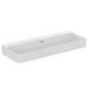 Ideal Standard Conca Ceram - Dvojumyvadlo na desku 120x45 cm, s přepadem, otvory pro baterie, bílá T383901