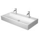 Duravit Vero Air - Dvojumyvadlo 100x47 cm, bez přepadu, s otvory pro baterie, bílá 2350100043