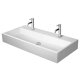 Duravit Vero Air - Dvojumyvadlo nábytkové 100x47 cm, bez přepadu, s otvory pro baterie, bílá 2350100072
