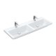 Villeroy & Boch Subway 3.0 - Dvojumyvadlo nábytkové 130x47 cm, bez přepadu, otvory pro baterie, alpská bílá 4A71D101