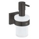 Grohe QuickFix Start Cube - Dávkovač mýdla s držákem, sklo/matná černá 410982430