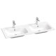 Ravak Chrome Slim - Dvojumyvadlo 120x49 cm, s přepadem, 2 otvory pro baterii, bílá XJG01112001