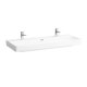 Laufen Pro S - Umyvadlo, 120x47 cm, 2 otvory pro baterie, s LCC, bílá H8149654001071