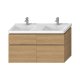 Jika Cubito Pure - Skříňka pod dvojumyvadlo 128x68 cm, dub H40J4274025191