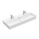 Villeroy & Boch Memento 2.0 - Dvojumyvadlo 120x47 cm, s přepadem, 2 otvory pro baterii, alpská bílá 4A22C401