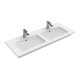 Villeroy & Boch Venticello - Dvojumyvadlo nábytkové 130x50 cm, s přepadem, 2 otvory pro baterii, alpská bílá 4111DL01