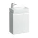 Laufen Pro S - Skříňka s umývátkem, sifonem a boční policí vpravo, 48x28x69 cm, lesklá bílá H8629654751041