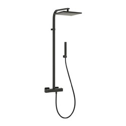 Alpi Una- Sprchová baterie nástěnná termostatická, pevná sprcha + ruční sprcha - komplet, černá matná 18SM2151 NE