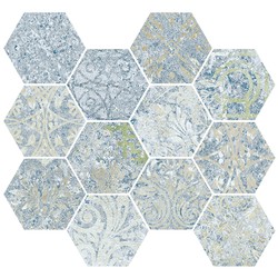 Mozaika BOHEMIAN Blue Hexagonal