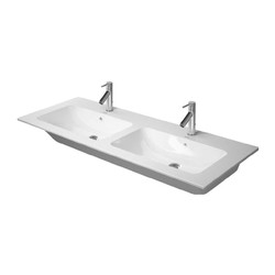 Duravit ME by Starck - nábytkové dvojumyvadlo, 130x49 cm, 2 otvory pro baterii, 2336130000