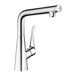 Hansgrohe Metris Select - páková dřezová baterie s otočným výtokem, chrom 14883000