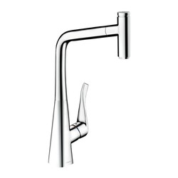 Hansgrohe Metris Select 320 - páková dřezová baterie s vytahovacím výtokem, chrom 14884000