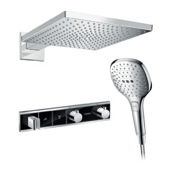 Hansgrohe Rain Select SET, černá - chrom