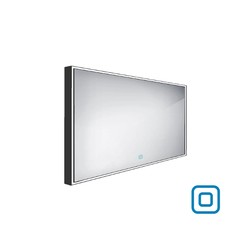Černé zrcadlo NIMCO LED s podsvícením 120 x 70 cm s dotykovým senzorem