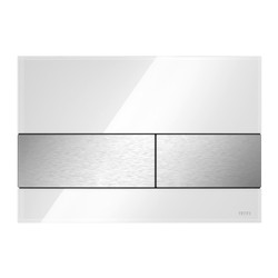 TECEsquare- Ovládací tlačítko, skleněné, bílé sklo - broušená nerezová ocel 9240801