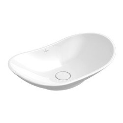 Villeroy & Boch MY NATURE: umyvadlo na desku, oválné 610x360mm bez plochy pro baterii, bílá Alpin CeramicPlus, 411060R1