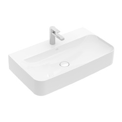 VILLEROY & BOCH Villeroy Boch FINION: umyvadlo, obdélníkové 800x470mm, broušené bez přepadu, bílá Alpin CeramicPlus, 41688LR1