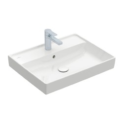 VILLEROY & BOCH Villeroy Boch Collar: umyvadlo, obdélníkové 600x470mm, broušené s přepadem, bílá Alpin, 4A336G01