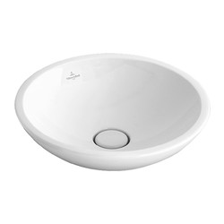 VILLEROY & BOCH Villeroy Boch LOOP & FRIENDS: umyvadlo na desku, průměr 430mm bez plochy pro baterii, bílá Alpin, 51440101