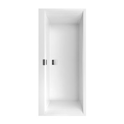 Villeroy Boch Square EDGE 12 Duo: Vana 1700x750 mm, Quaryl, včetně nohou (samolepicí), odpadu a přepadu, bílá Alpin UBQ170SQE2DV-01