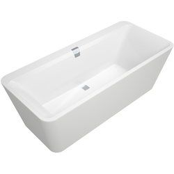 Villeroy Boch Square EDGE 12 Duo: Vana do prostoru 1800x800mm Quaryl® včetně odpadu a přepadu, bílá Alpin UBQ180SQE7PDV-01