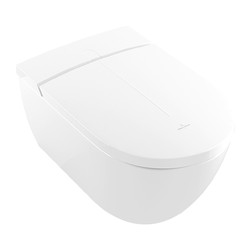 VILLEROY & BOCH Villeroy Boch ViClean-I 100: sprchové WC, WC mísa bez splachovacího kruhu s bidetová sedátkem, bílá alpin CeramicPlus, V0E100R1