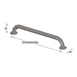 NEREZOVÉ SPRCHOVÉ ŽLABY Pevné madlo (nerez), 800mm