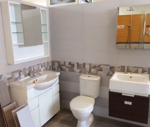 Vzorová koupelna s béžovými prvky Koupelny Fabián