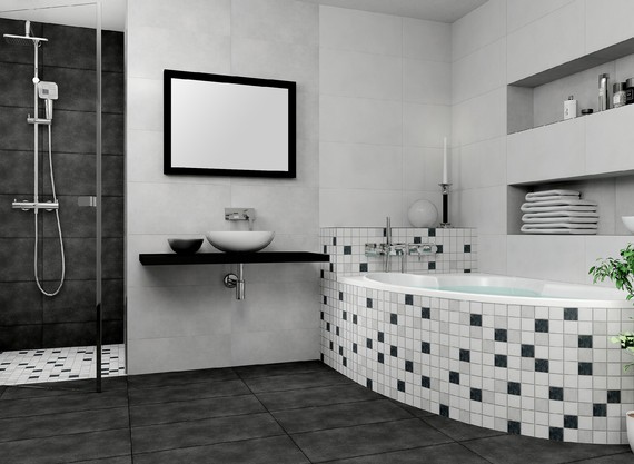 Černobílá koupelna – luxusní, elegantní i hravá