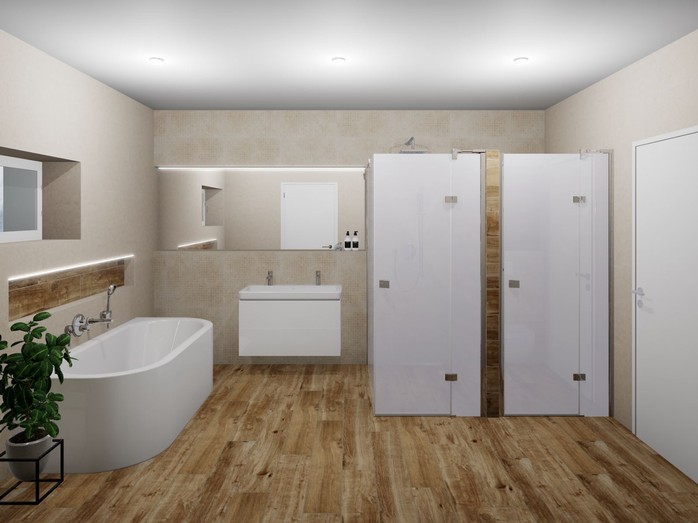 3D návrh koupelny s obklady Marazzi 