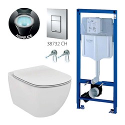 GROHE G + IS 3 - set 5v1- Rapid SL pro WC + tlačítko + úchyty + závěsné WC Tesi s AQUABLADE + WC sedátko ultraploché Soft-Close