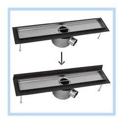 NEREZOVÉ SPRCHOVÉ ŽLABY Sprchový žlab CLASSIC s horizontální a vertikální přírubou přírubou, 100 cm