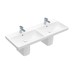 VILLEROY & BOCH Villeroy Boch AVENTO: dvojité umyvadlo 1200x470mm, 2 otvory pro baterii, bílá Alpin, 4A23CK01