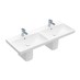 Villeroy Boch AVENTO: dvojité umyvadlo 1200x470mm, 2 otvory pro baterii, bílá Alpin, 4A23CK01